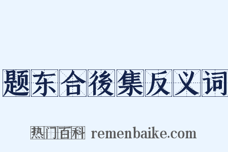 题东合後集反义词是什么意思的图片